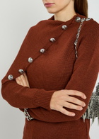 Rabanne Asymmetric Wool Jumper Rust