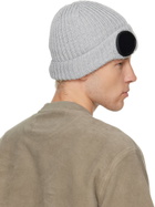 C.P. Company Gray Extrafine Merino Wool Goggle Beanie