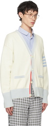 Thom Browne White 4-Bar Hector Cardigan