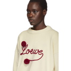 Loewe White Pom Pom Crewneck Sweater