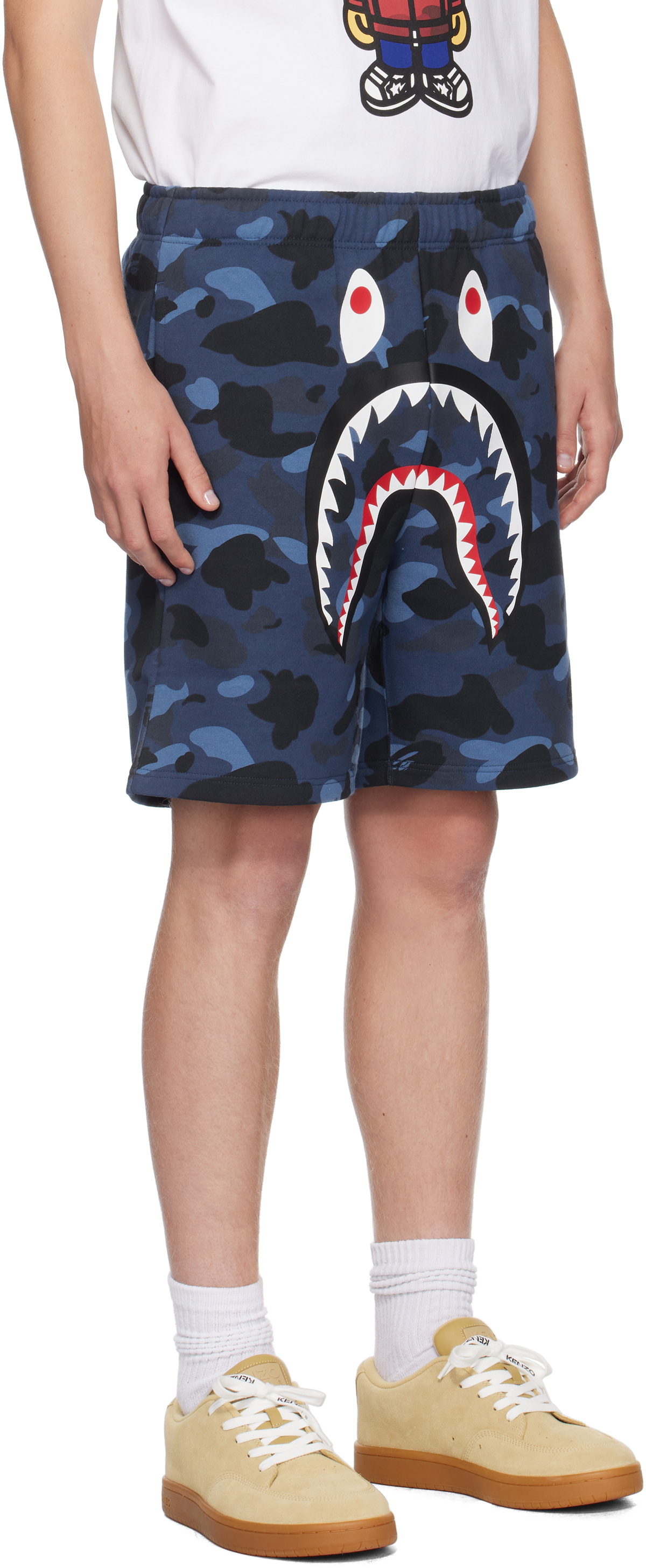 A BATHING APE BAPE BLUE CAMO SHARK ショーツ BAPE Blue Camo Shark Made in Japan Cotton Shorts | eBay