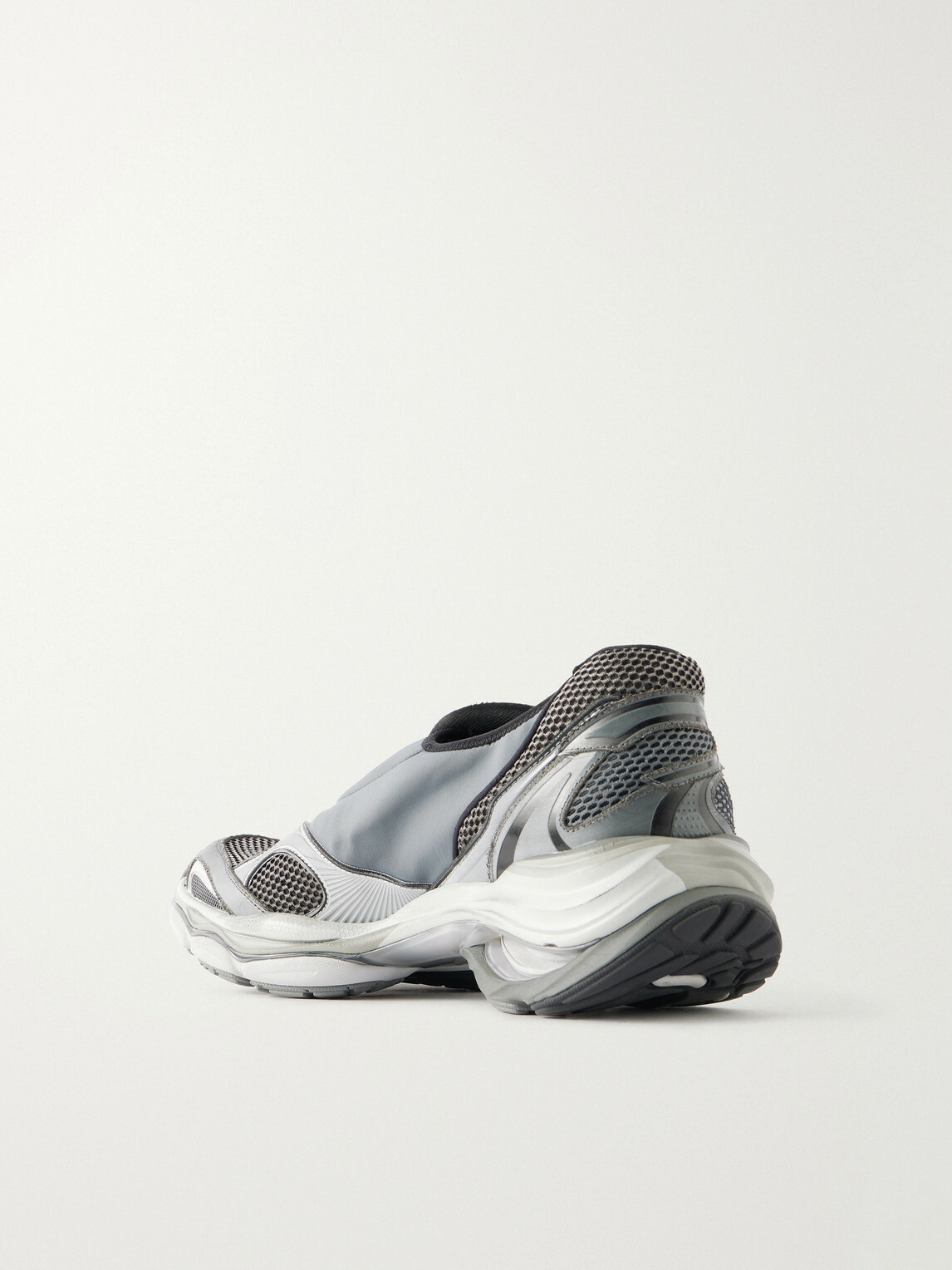 Balenciaga - D'Orsay Rubber-Trimmed Mesh Sneakers - Gray