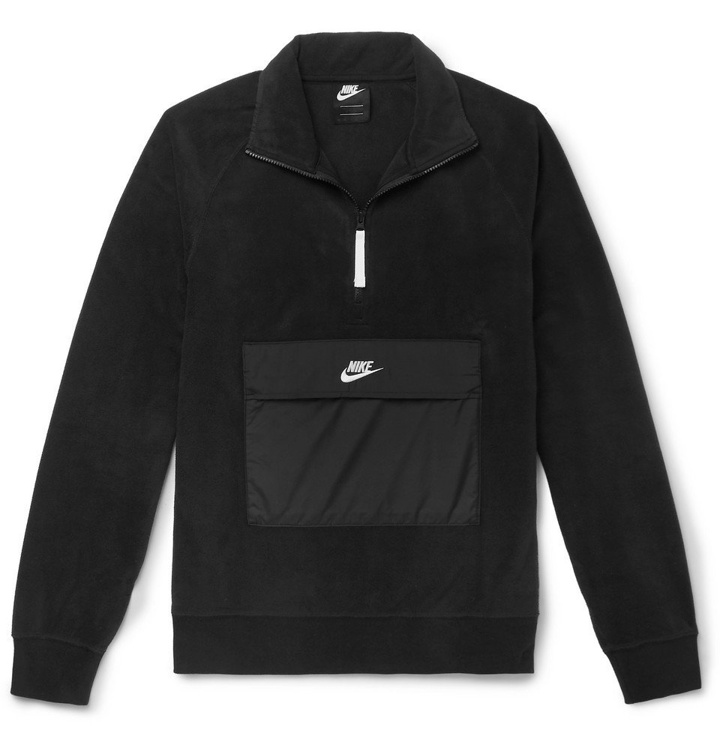 Photo: Nike - Shell-Trimmed Fleece Half-Zip Sweatshirt - Men - Black