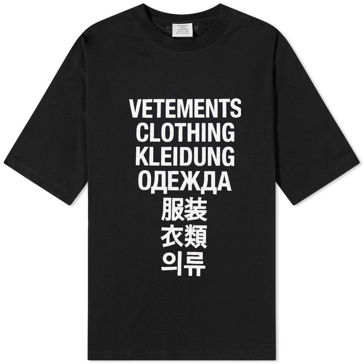 Photo: VETEMENTS Translation Tee