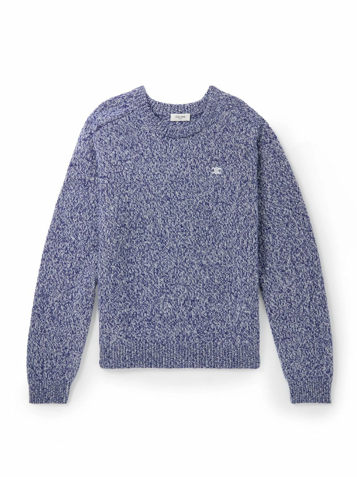 CELINE - Wool and Cashmere-Blend Sweater - Blue