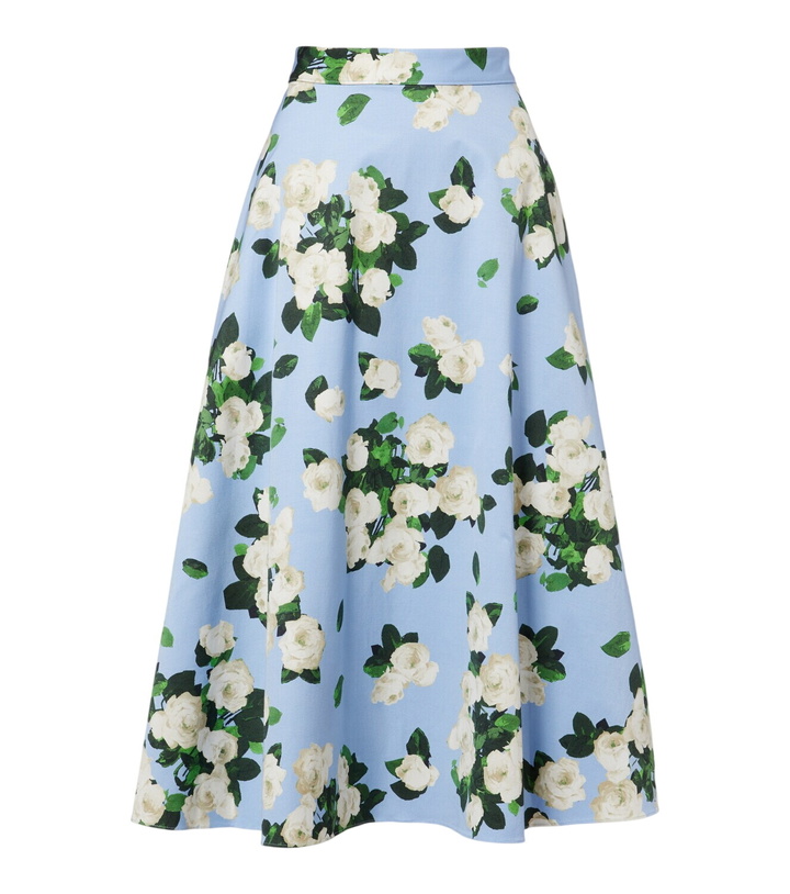 Photo: Carolina Herrera Floral faille midi skirt