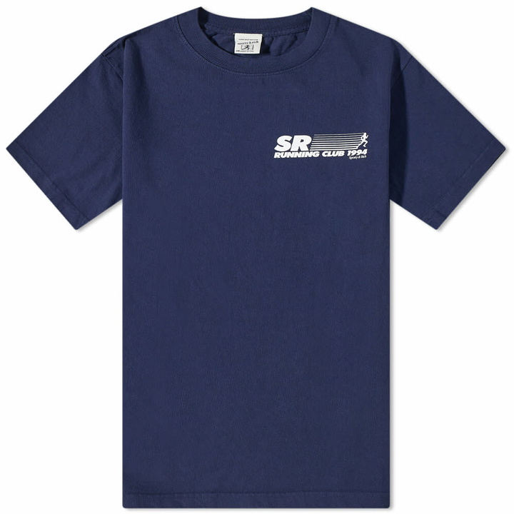 Photo: Sporty & Rich SR Running Club T-Shirt in Navy/White