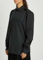 Aaron Esh Military Cotton-poplin Shirt Black