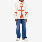 JW Anderson Women's Anchor Logo Knitted Hoody in White/Orange