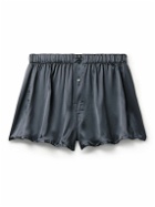 Rubinacci - Silk-Satin Boxer Shorts - Gray