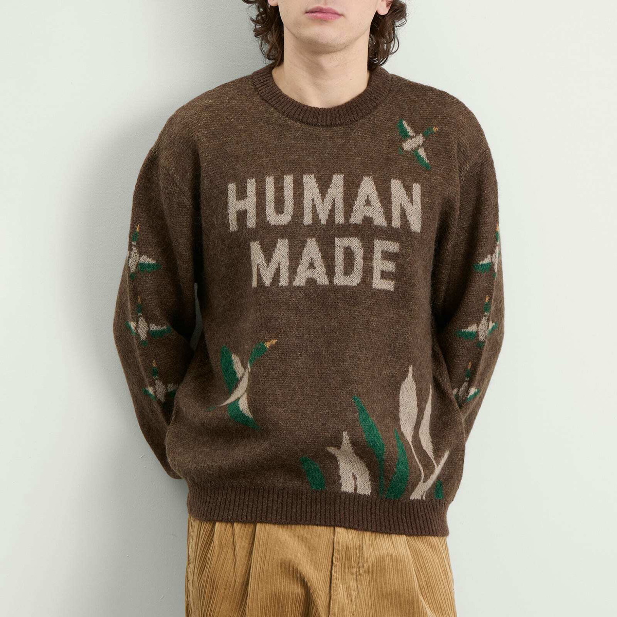 Human Made Men's Graphic Knit Sweater in Brown
