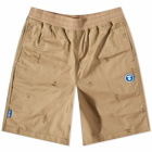 Men's AAPE Street Baseball Embroidered Short in Beige