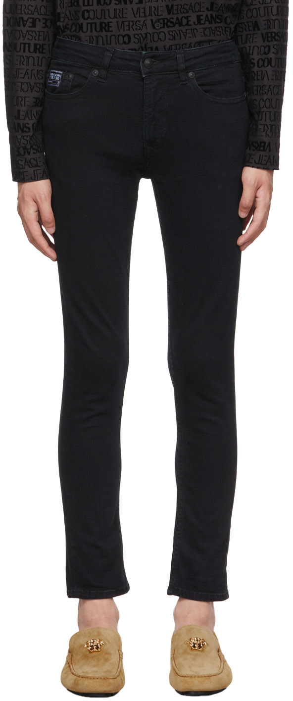 Versace Jeans Couture Black Embroidered Skinny Jeans