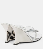 Versace Gianni Ribbon 95 PVC wedge mules