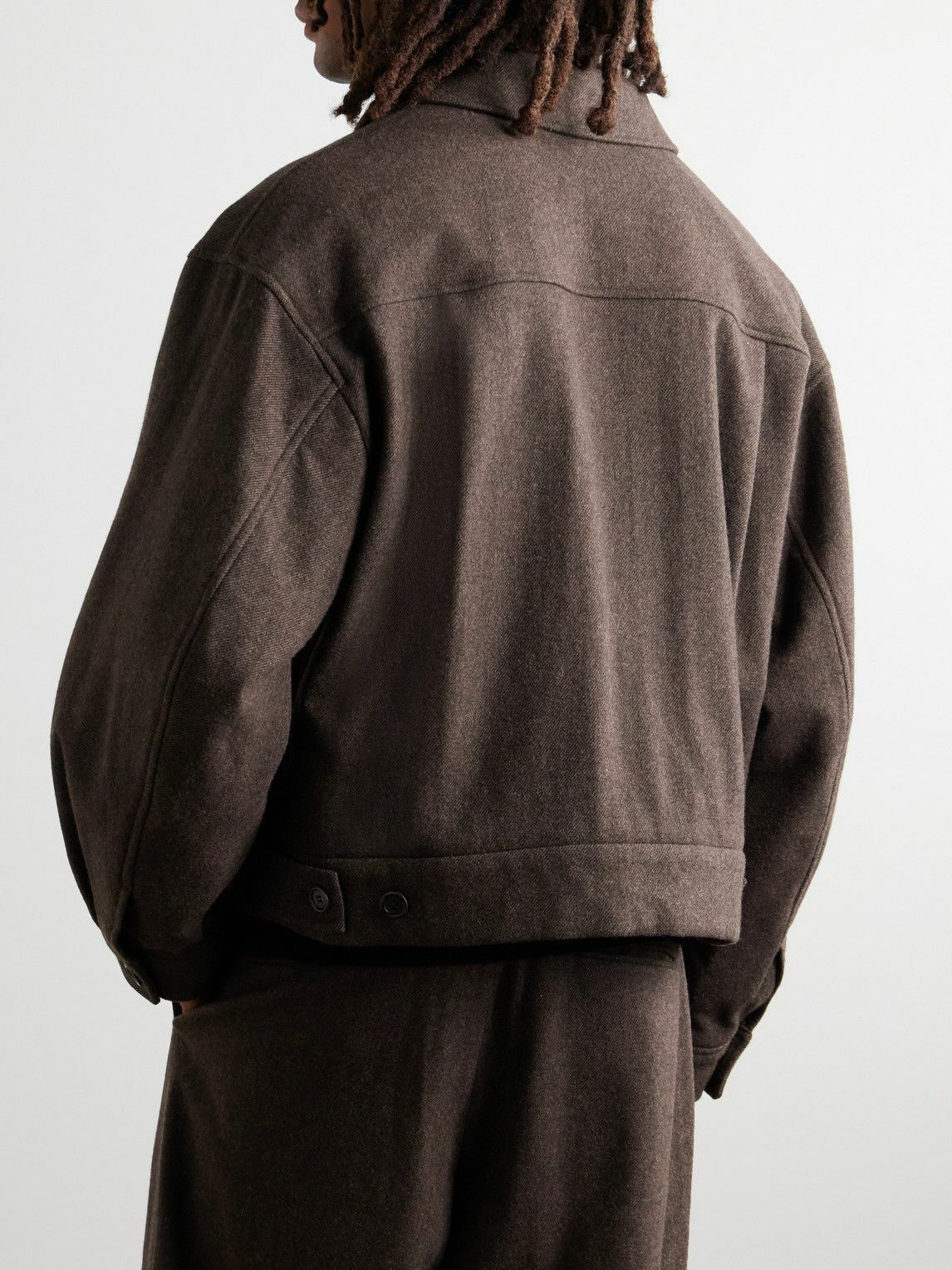 Amomento - Padded Wool-Blend Twill Jacket - Brown AMOMENTO