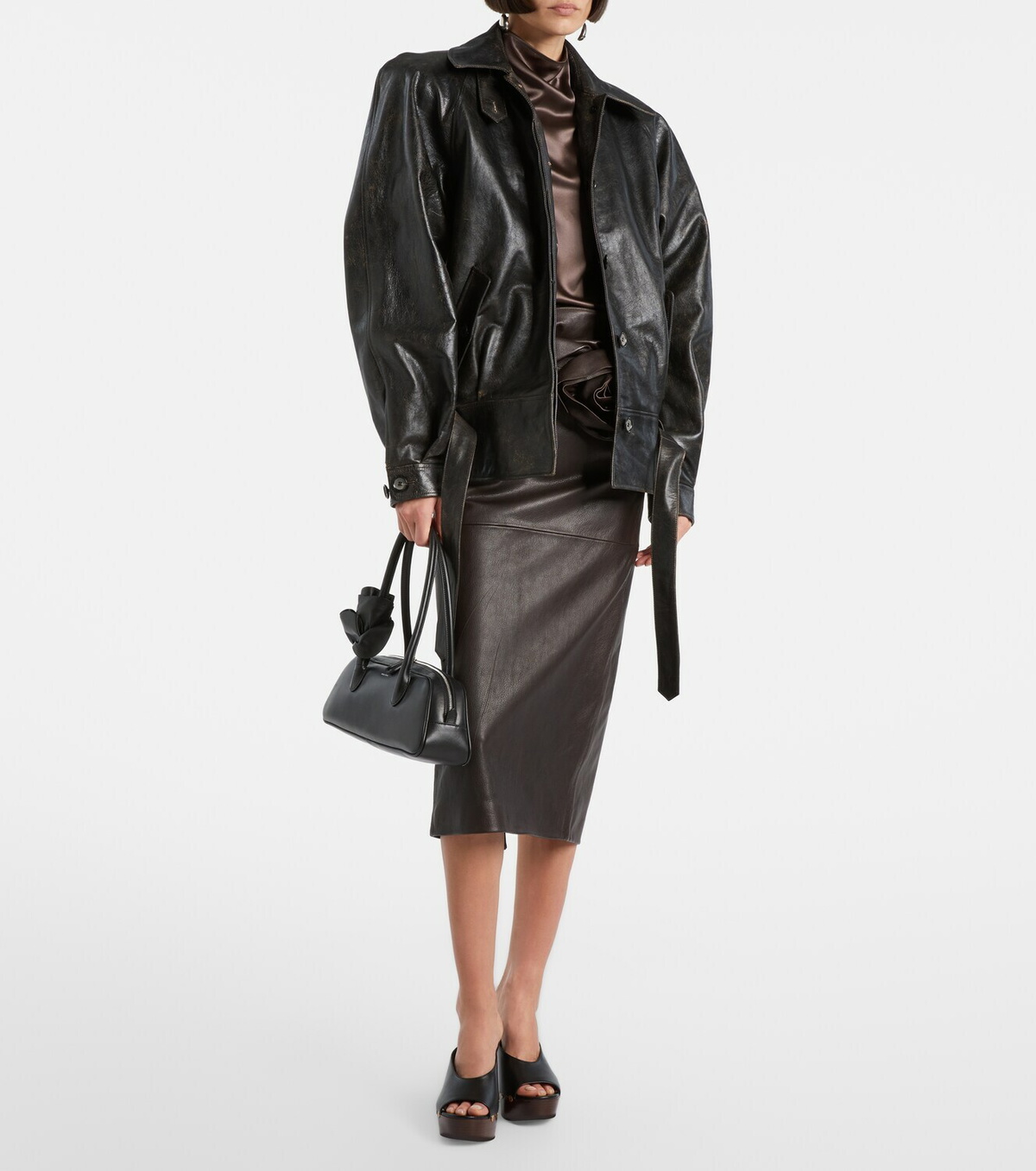 Magda Butrym Belted leather jacket