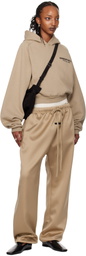 Fear of God ESSENTIALS Beige Fleece Cropped Hoodie