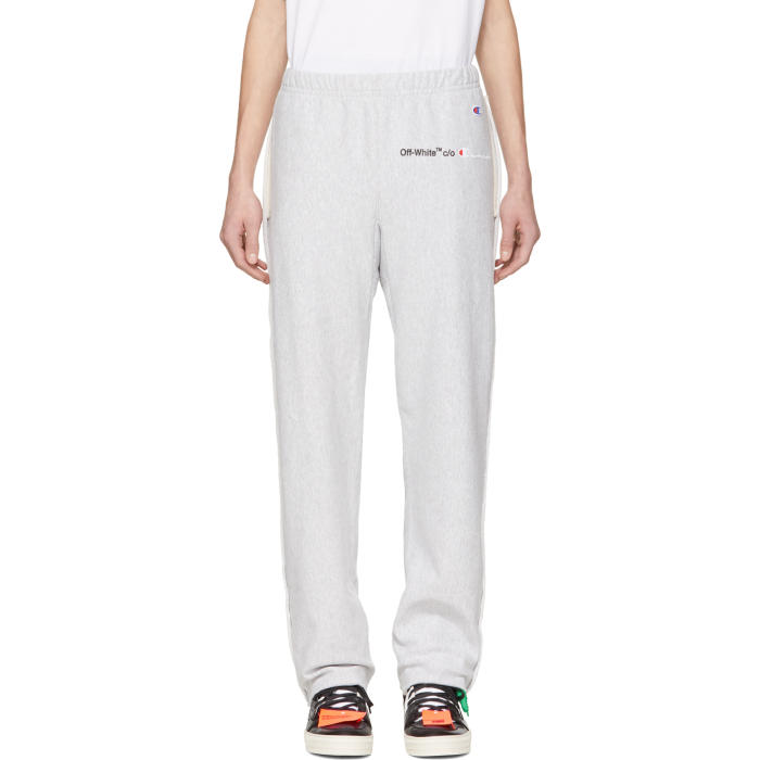 Photo: Off-White Grey Champion Edition Sweatpants