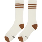 Saturdays NYC White and Brown Athlete Socks