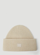 Acne Studios - Face Patch Beanie Hat in Cream