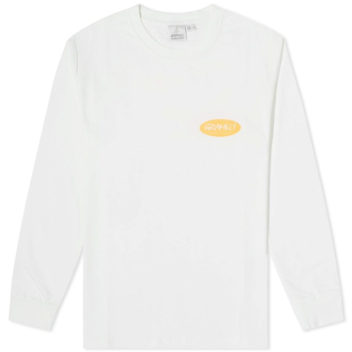 Photo: Gramicci Men's Long Sleeve Original Freedom Oval T-Shirt in White
