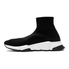 Balenciaga Black and White Speed Sneakers