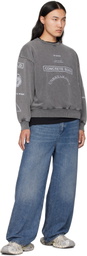 Han Kjobenhavn Gray Graphic Printed Crewneck Sweatshirt
