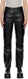 AGOLDE Black Relaxed Boot Leather Pants