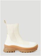 Trace Faux-Leather Chelsea Boots in Cream