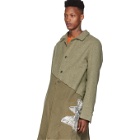 Greg Lauren Green 50/50 Army Tweed Trench Coat