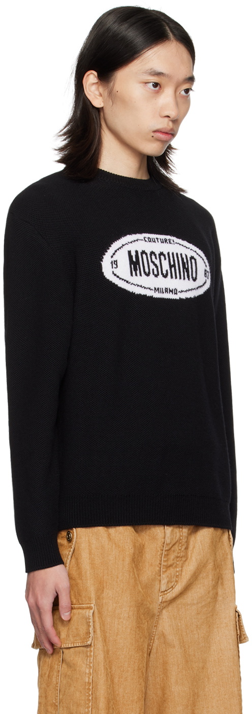 Moschino Black Oval Logo Sweater