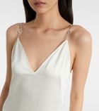 Gucci Horsebit embellished satin slip dress