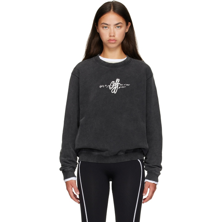 Photo: Off-White Gray 'Off White' Stroke Sweatshirt