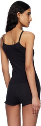 Cou Cou Black 'The Picot Regular' Tank Top