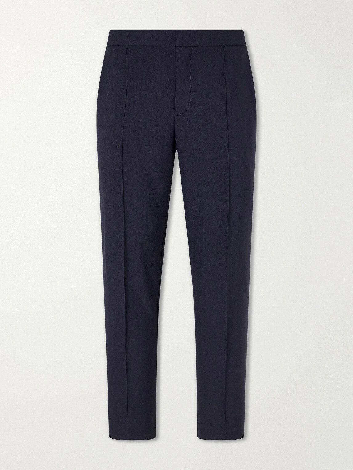 Zegna - Tapered Pleated Wool-Canvas Trousers - Blue