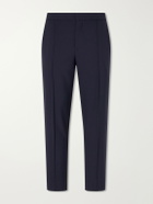 Zegna - Tapered Pleated Wool-Canvas Trousers - Blue