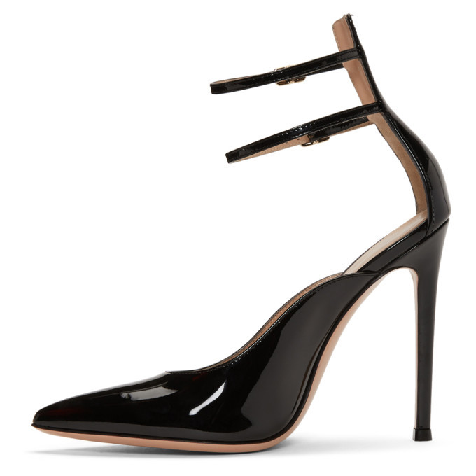 Gianvito Rossi Black Patent Kristi Heels