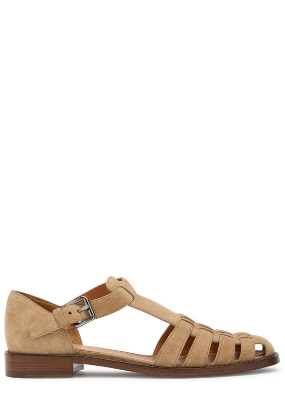 Photo: Church's Kelsey Woven Suede Sandals Cream