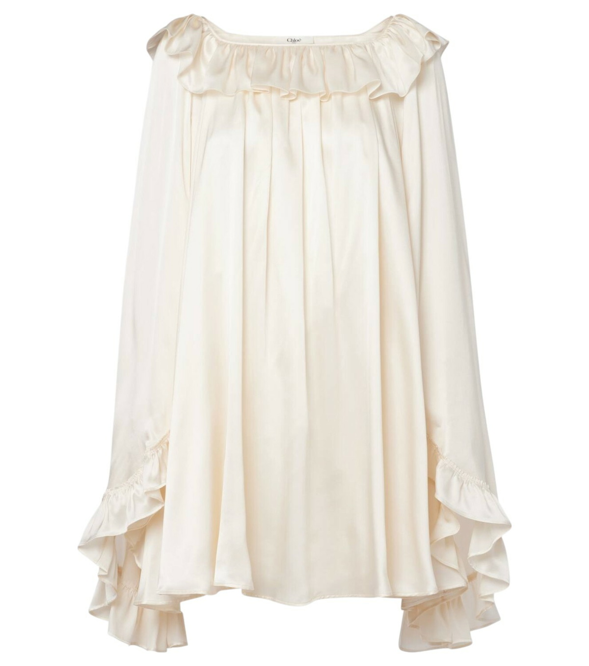 Chloé Gathered floral silk jacquard minidress Chloe