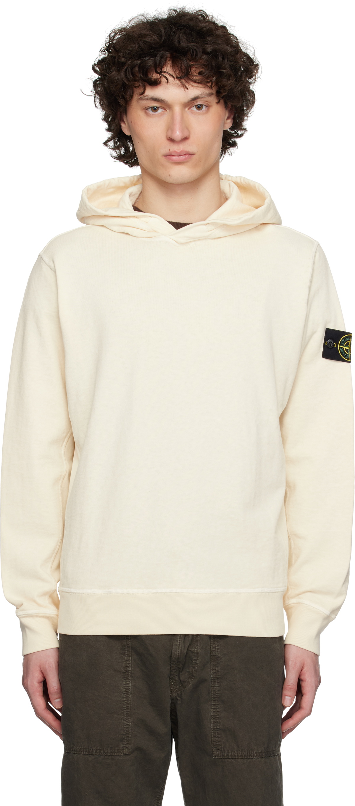 Stone Island Off-White Malfilé Fleece Old Effect Hoodie Stone Island