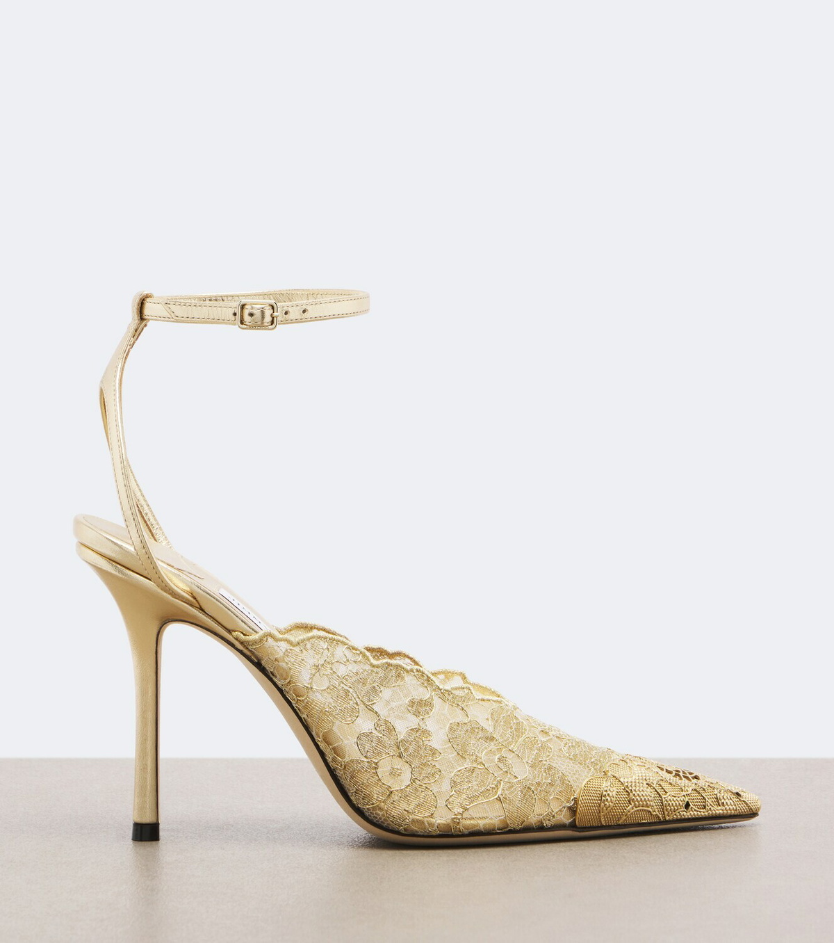 Jimmy Choo Faiz metallic lace slingback pumps