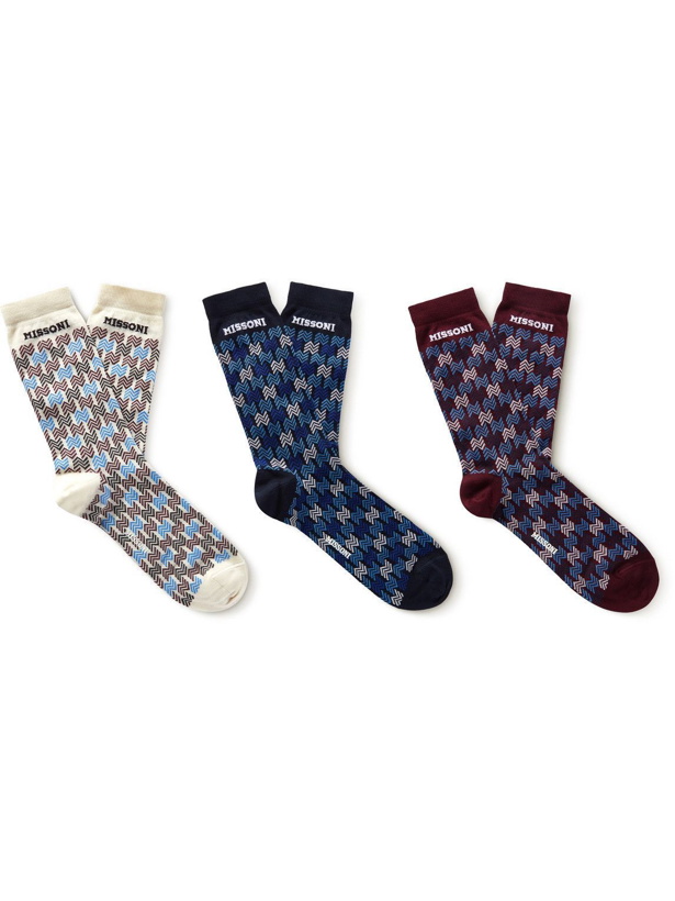 Photo: Missoni - Three-Pack Cotton-Blend Jacquard Socks - Multi