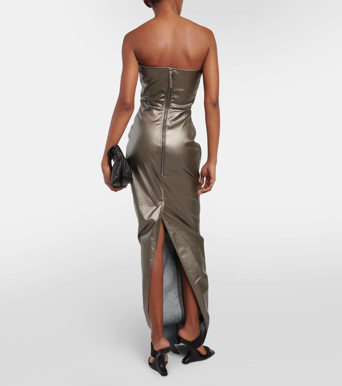 Rick Owens Lido corset coated denim gown