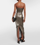 Rick Owens Lido corset coated denim gown
