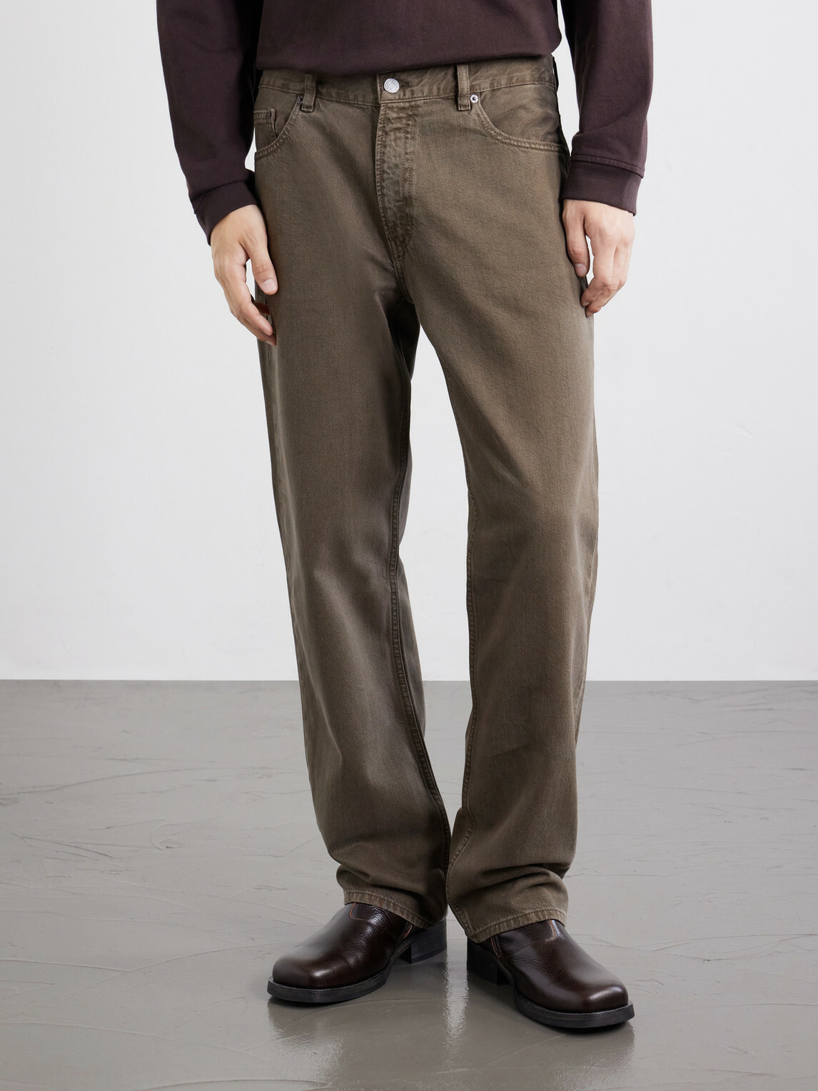 FRAME - Relaxed Straight-Leg Jeans - Brown