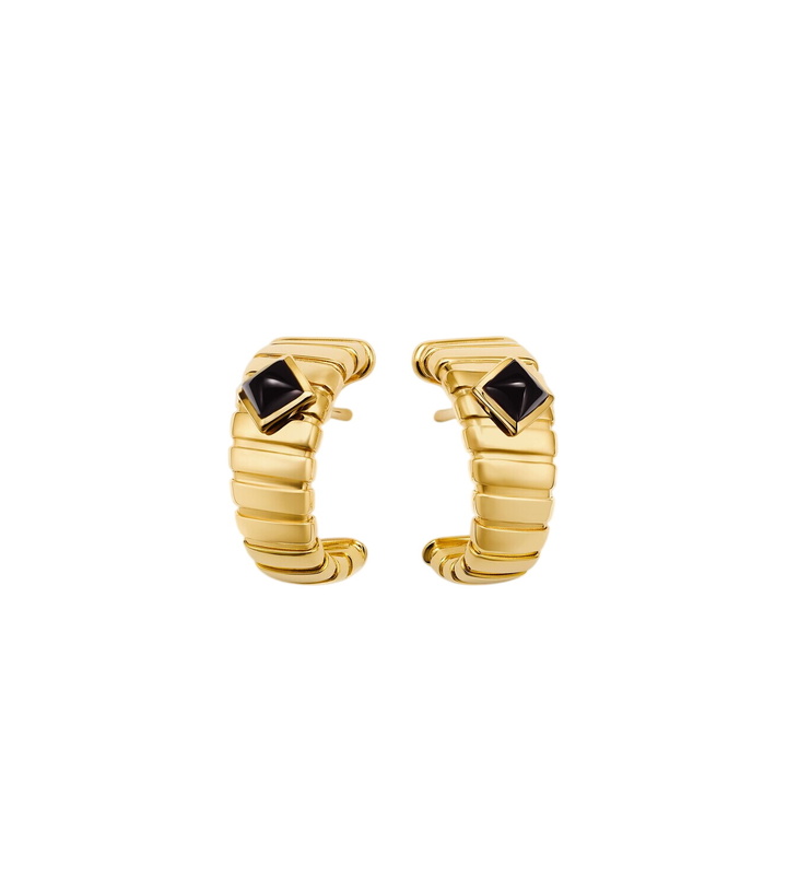 Photo: Bvlgari Bvlgari Tubogas 18kt gold earrings with onyx