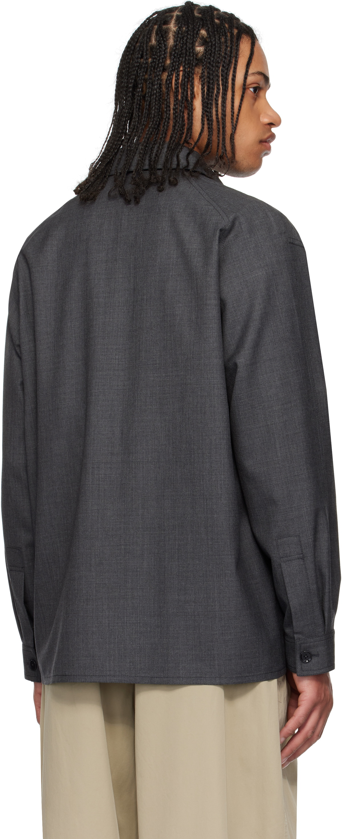 LEMAIRE Gray Light Tailored Overshirt Lemaire