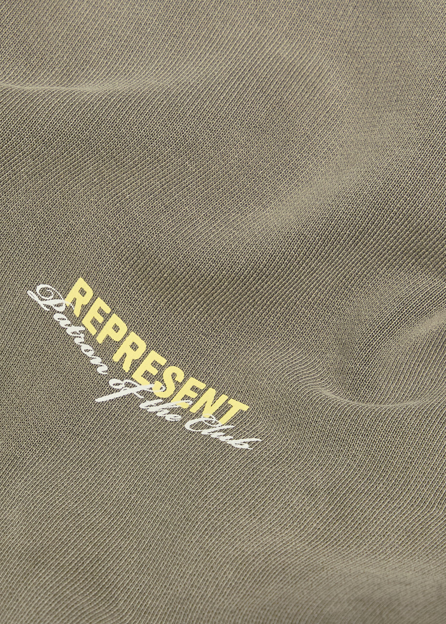 Represent Patron Of The Club Hooded Cotton Sweatshirt Olive Represent