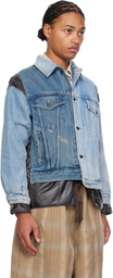NEEDLES Indigo & Black Covered Denim Jacket