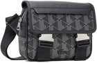 Lacoste Black 'The Blend' Monogram Messenger Bag